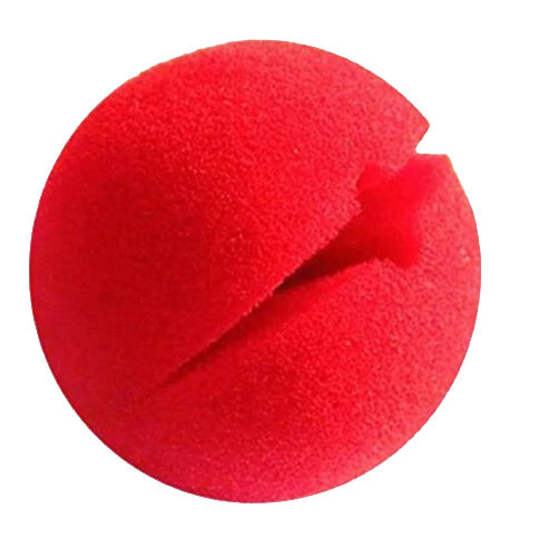 the red nose. A simple and yet effective clown symbol. The minimalist desguise