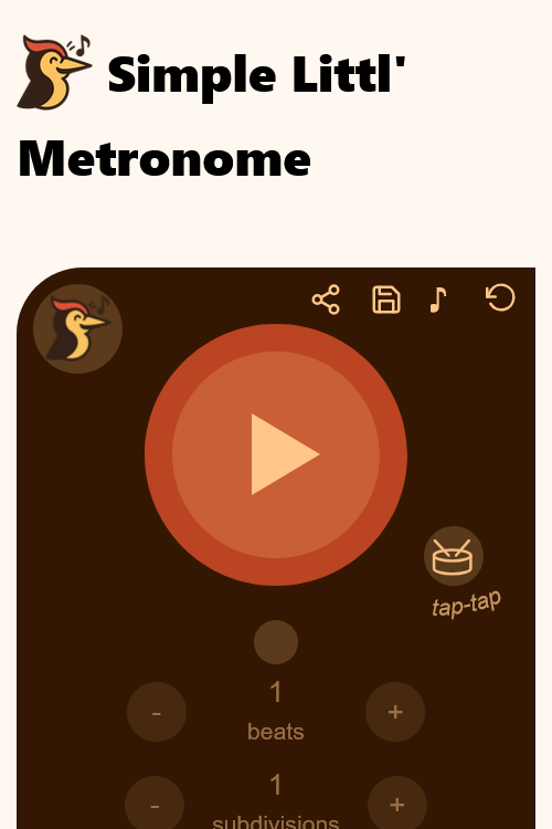 A great yet simple metronome integrated to this website