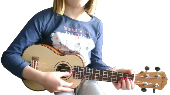 Lilly, happy ukulele student